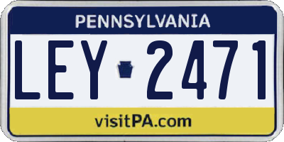 PA license plate LEY2471