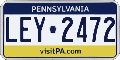 PA license plate LEY2472