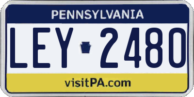 PA license plate LEY2480