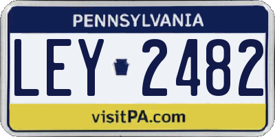PA license plate LEY2482