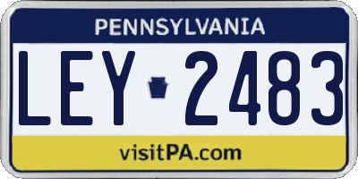 PA license plate LEY2483