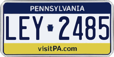 PA license plate LEY2485