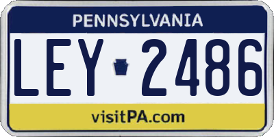 PA license plate LEY2486