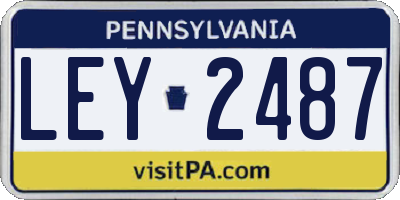 PA license plate LEY2487