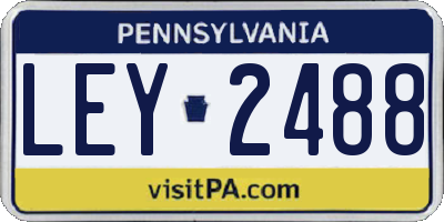 PA license plate LEY2488