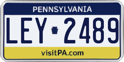 PA license plate LEY2489