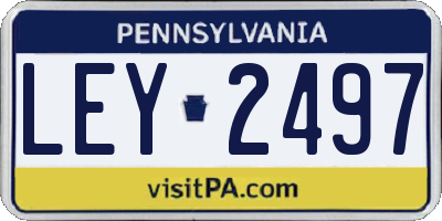 PA license plate LEY2497