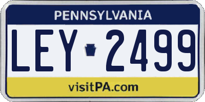 PA license plate LEY2499