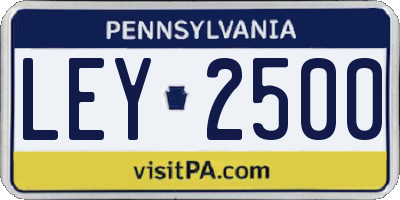 PA license plate LEY2500