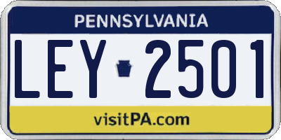 PA license plate LEY2501