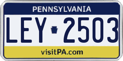 PA license plate LEY2503