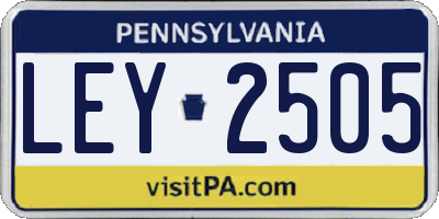 PA license plate LEY2505