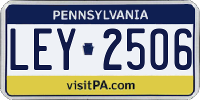 PA license plate LEY2506