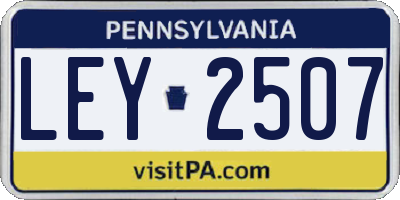 PA license plate LEY2507