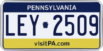 PA license plate LEY2509
