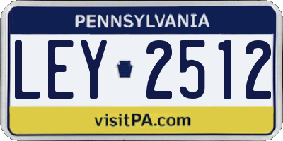 PA license plate LEY2512