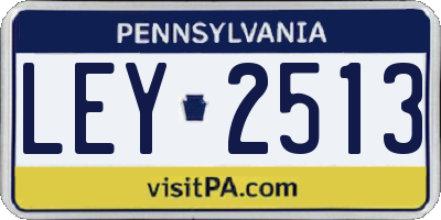 PA license plate LEY2513