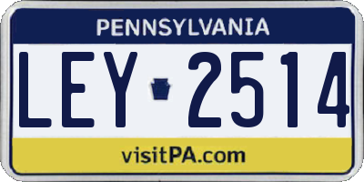 PA license plate LEY2514