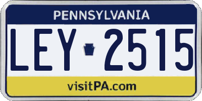 PA license plate LEY2515