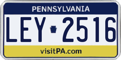 PA license plate LEY2516