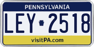 PA license plate LEY2518