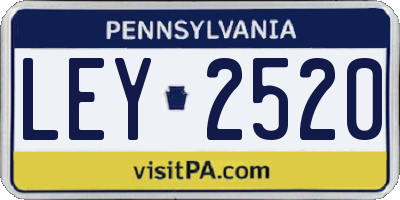 PA license plate LEY2520