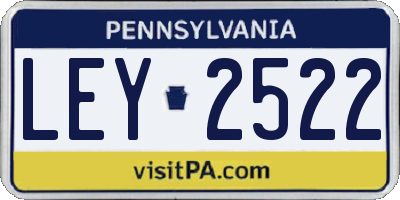 PA license plate LEY2522