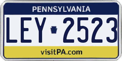 PA license plate LEY2523