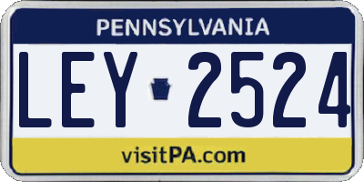 PA license plate LEY2524