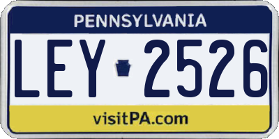 PA license plate LEY2526