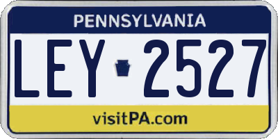 PA license plate LEY2527