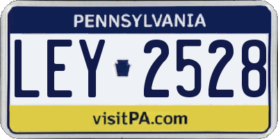 PA license plate LEY2528