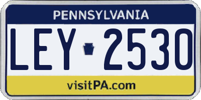 PA license plate LEY2530