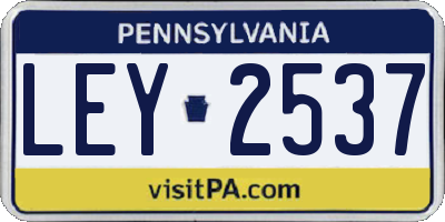 PA license plate LEY2537