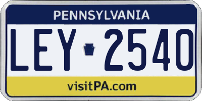 PA license plate LEY2540