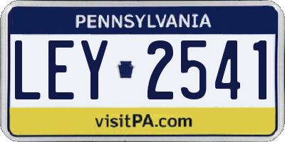PA license plate LEY2541