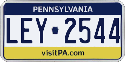 PA license plate LEY2544