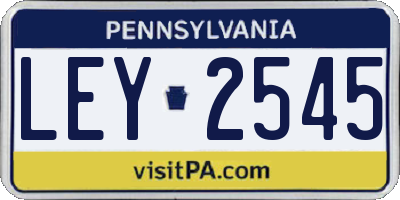 PA license plate LEY2545