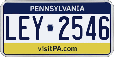 PA license plate LEY2546