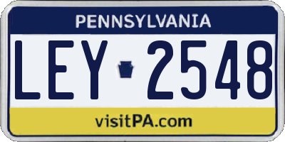 PA license plate LEY2548