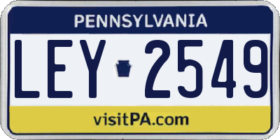 PA license plate LEY2549