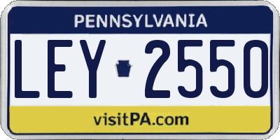 PA license plate LEY2550