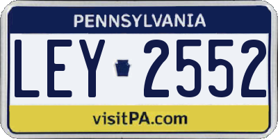 PA license plate LEY2552