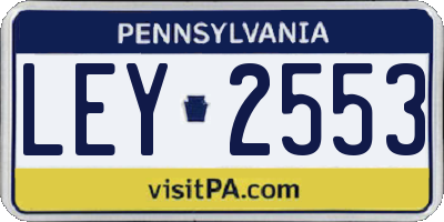 PA license plate LEY2553