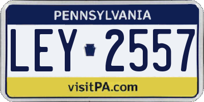 PA license plate LEY2557