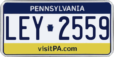 PA license plate LEY2559