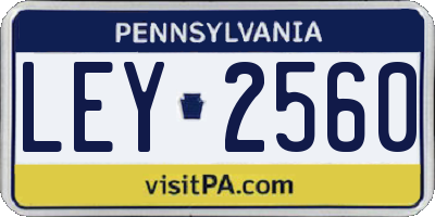 PA license plate LEY2560
