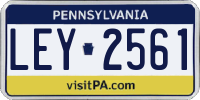 PA license plate LEY2561
