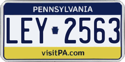 PA license plate LEY2563