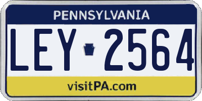 PA license plate LEY2564